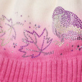 Căciulă din lână tricotată cu pietricele roz pentrufete TUTU 100197 3