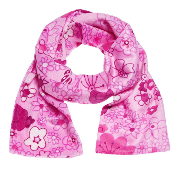 Fular roz cu design floral pentru fete TUTU 100408 