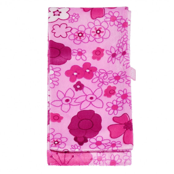 Fular roz cu design floral pentru fete TUTU 100410 3