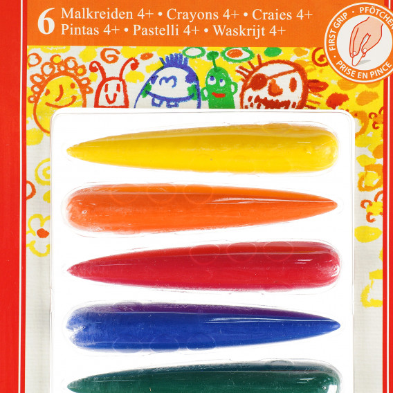 Creioane cerate „deget” 4+ / 6 culori pastel  Faber Castell 101040 2