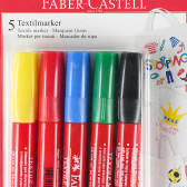 Set de marker textil, 5 culori Faber Castell 101057 2