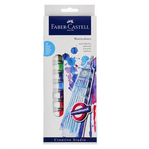 Acuarele tub, 12 culori 12ml. Faber Castell 101061 