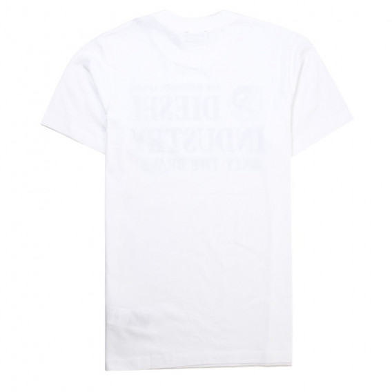 Tricou de bumbac pentru băieți, cu o inscripție, alb Diesel 10151 2