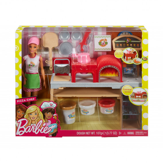 Set Barbie Chef Pizza, pentru fete Barbie 101866 