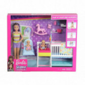 Set Camera de joacă Barbie pentru camera bebelusului, babysitter si 2 bebelusi, pentru fete Barbie 101917 