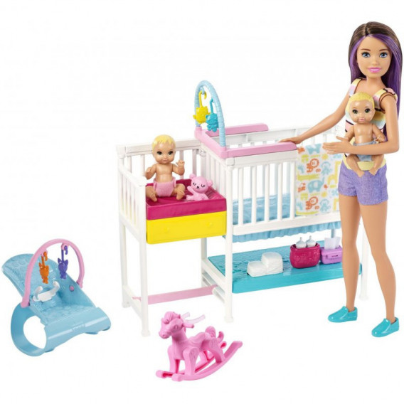 Set Camera de joacă Barbie pentru camera bebelusului, babysitter si 2 bebelusi, pentru fete Barbie 101919 3