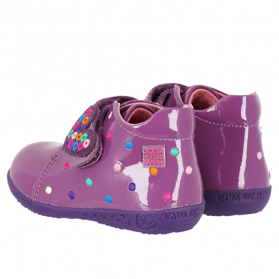 Pantofi violet pentru fete, cu modele decorative inimă Agatha ruiz de la prada 102133 2