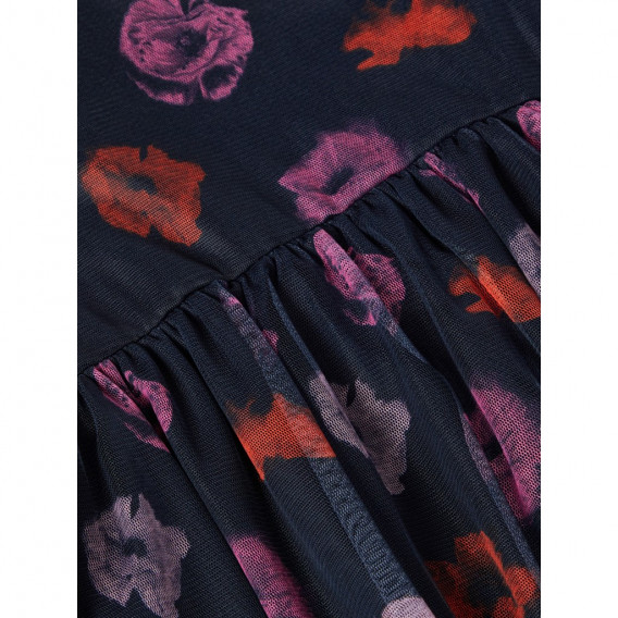 Rochie din bumbac organic cu tul moale, cu imprimeu floral delicat pentru fete Name it 102375 2
