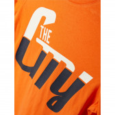 Bluză cu imprimeu de bumbac cu mâneci lungi pentru băieți, portocaliu Name it 102440 2