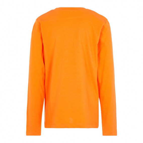 Bluză cu imprimeu de bumbac cu mâneci lungi pentru băieți, portocaliu Name it 102441 3