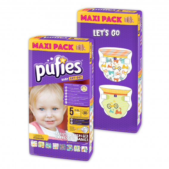 Scutece de unică folosință Pufies Junior 5, Maxi Pack 48 buc. Let`s Go Pufies 10257 