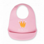 Babețică siliconică de culoare roz Princess cu coroană Inter Baby 102729 