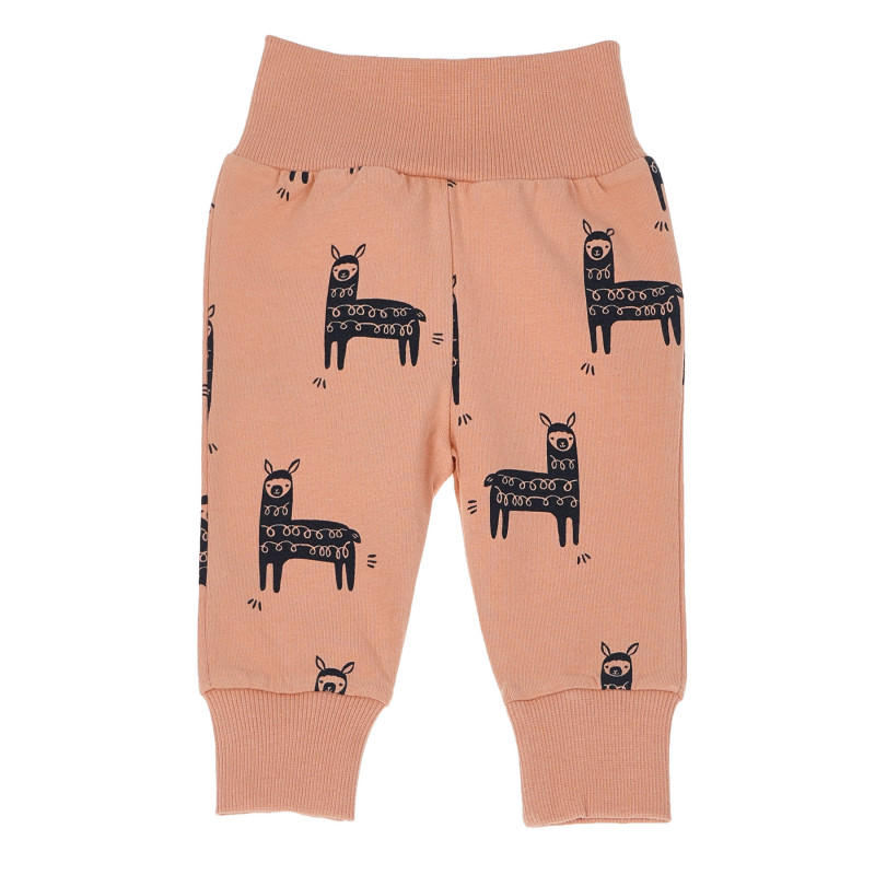 Pantaloni cu imprimeu de lamă pentru o fetițe  102873