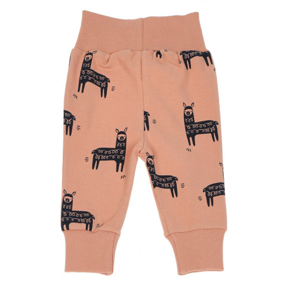 Pantaloni cu imprimeu de lamă pentru o fetițe Pinokio 102874 2