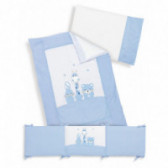 Set de dormit, albastru cu alb, din 3 piese  Inter Baby 102950 