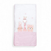 Set de dormit 3 piese roz, confecționat din bumbac 100% pentru fete Inter Baby 102965 