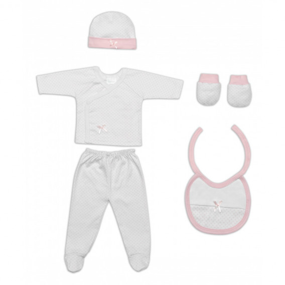 Set pentru bebeluși, de culoare roz, 5 piese  Inter Baby 103002 