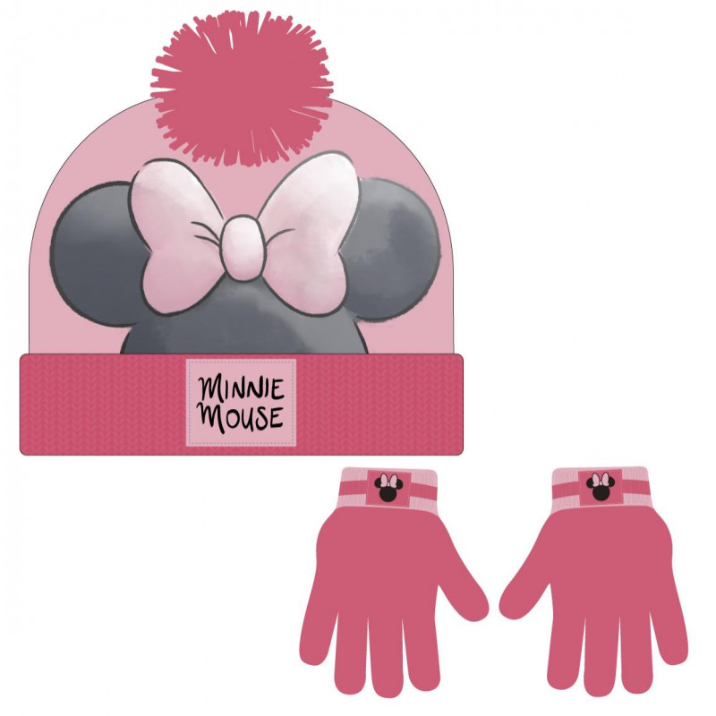 Set căciulă și mănuși cu Minnie Mouse, pentru fete  103508