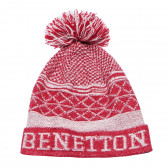 Fes tricotat pentru băieți cu logo alb Benetton 104675 