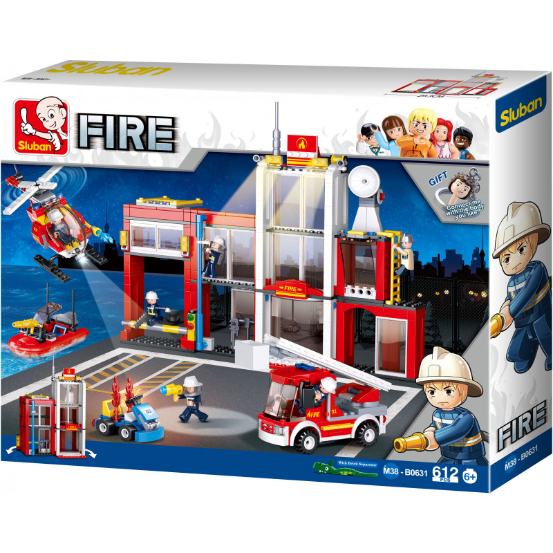 Set de construire stație de pompieri, cu 607 piese  10468