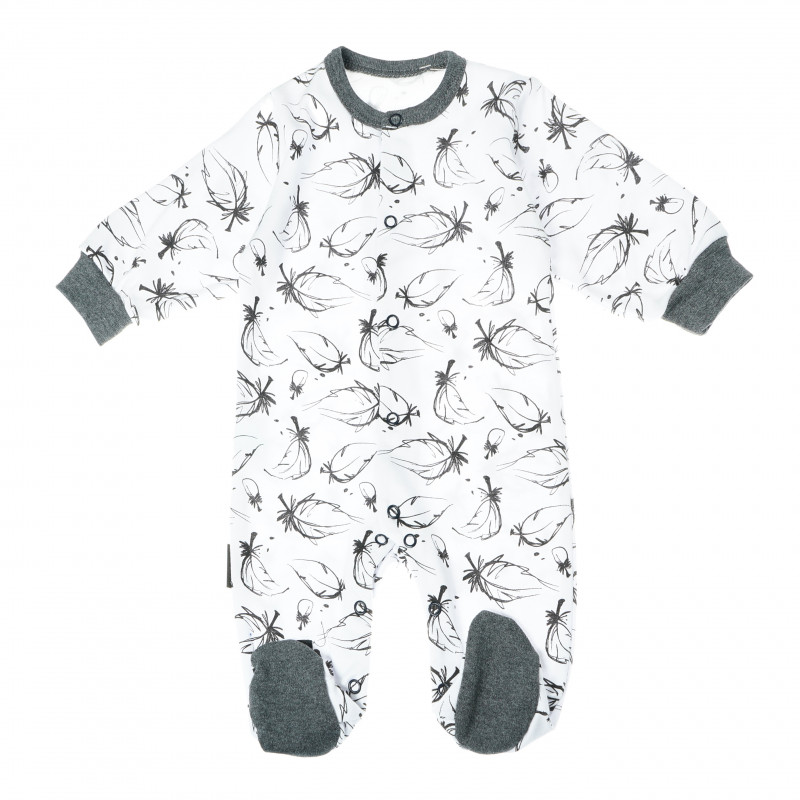 Pijama de bumbac cu mâneci lungi și un imprimeu delicat pentru copii  104810