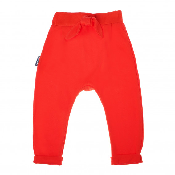Pantaloni sport din bumbac cu panglică cusută pentru fetițe Ewa Klucze 104847 