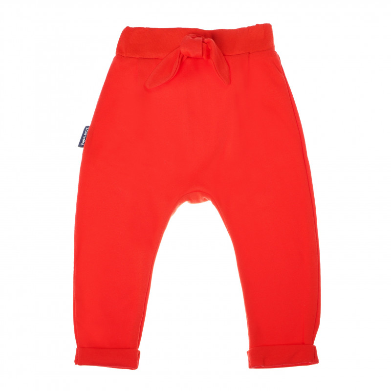 Pantaloni sport din bumbac cu panglică cusută pentru fetițe  104847