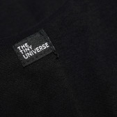 Rochie neagră din bumbac cu mâneci scurte și decorațiune de floare albă The Tiny Universe 105048 4