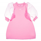 Rochie pentru fete cu tul cu mânecă lungă, în culoare roz The Tiny Universe 105085 