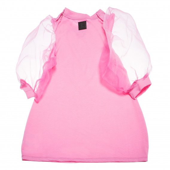 Rochie pentru fete cu tul cu mânecă lungă, în culoare roz The Tiny Universe 105086 2