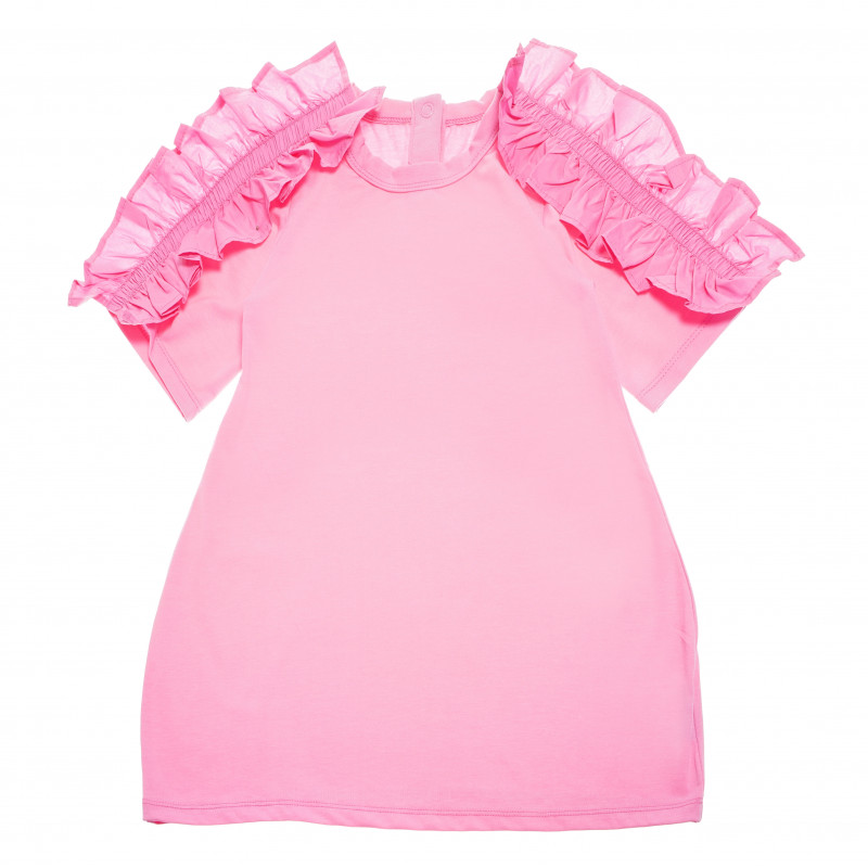 Rochie pentru copii cu mâneci scurte de culoare roz  105109