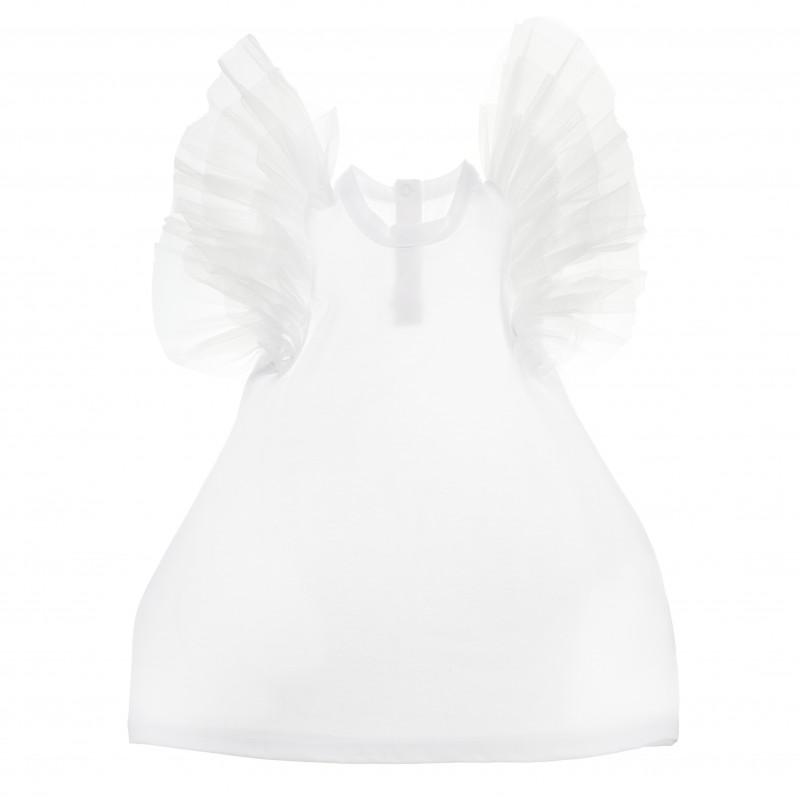 Rochie pentru copii cu mâneci scurte în culoare albă  105119