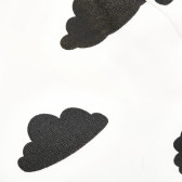 Fes de baiat din bumbac organic cu decor de norișori negri NINI 105140 3