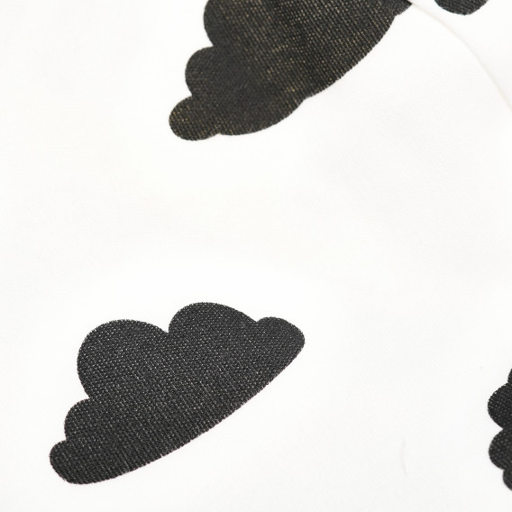 Fes de baiat din bumbac organic cu decor de norișori negri NINI 105140 3