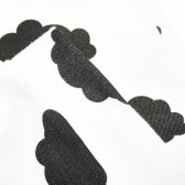 Fes de baiat din bumbac organic cu decor de norișori negri NINI 105141 4