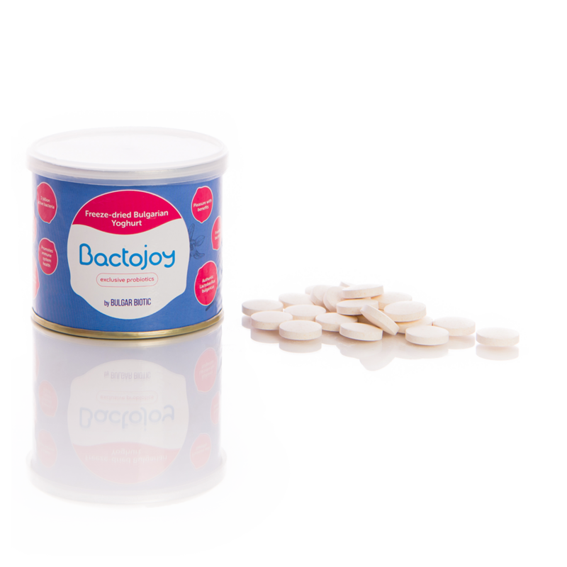 Comprimate probiotice cu aspirație Bactojoy sau îndulcitor masticabil  105736
