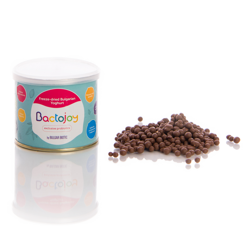 Drajeuri probiotice cu glazură de ciocolată cu lapte Bactojoy  105737