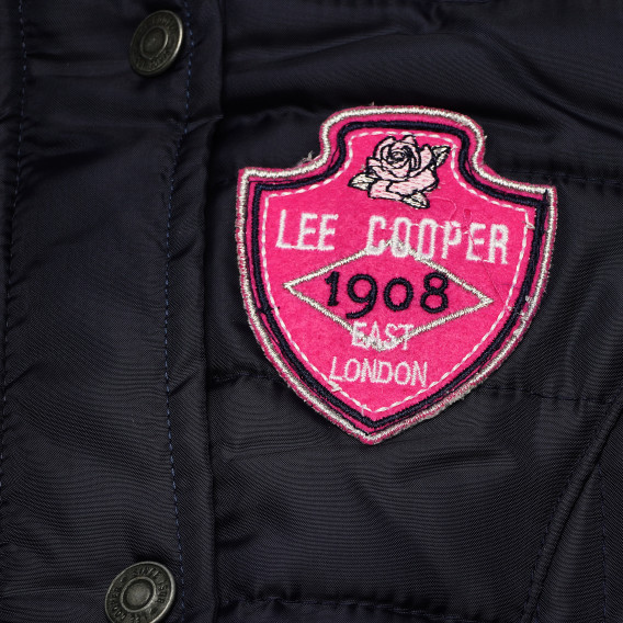 Geacă neagră cu logo-ul mărci roz pentru fete Lee Cooper 105987 2