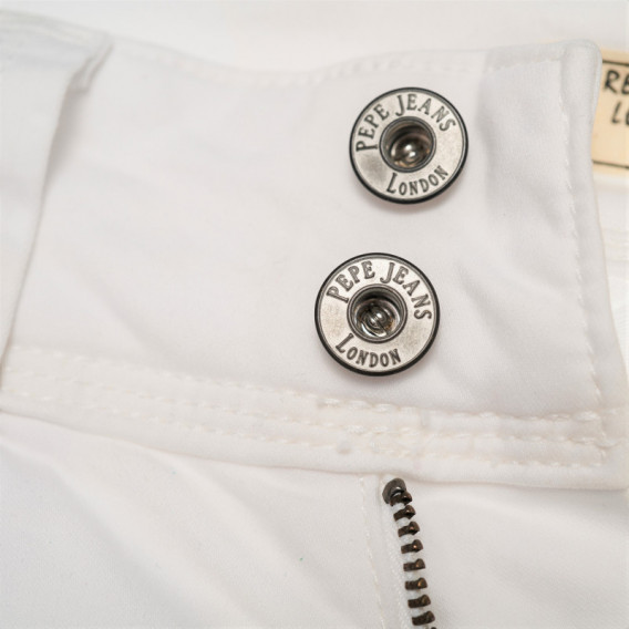 Pantaloni de maternitate din bumbac 3/4 de culoare albă Pepe Jeans 106960 4