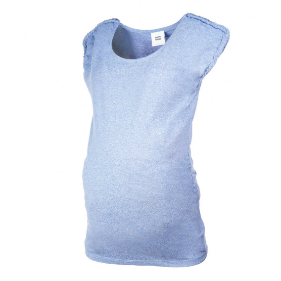 Bluză din bumbac fără mâneci, de culoare albastră pentru femeile însărcinate Mamalicious 107020 