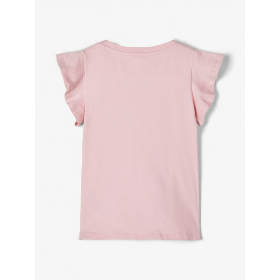 Bluză roz cu mânecă scurtă din bumbac organic pentru fete Name it 107105 2