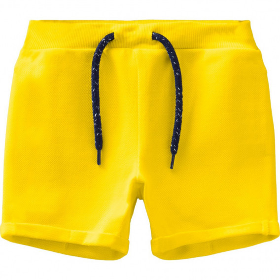 Pantaloni scurți din bumbac organic galben, pentru băiat Name it 107123 