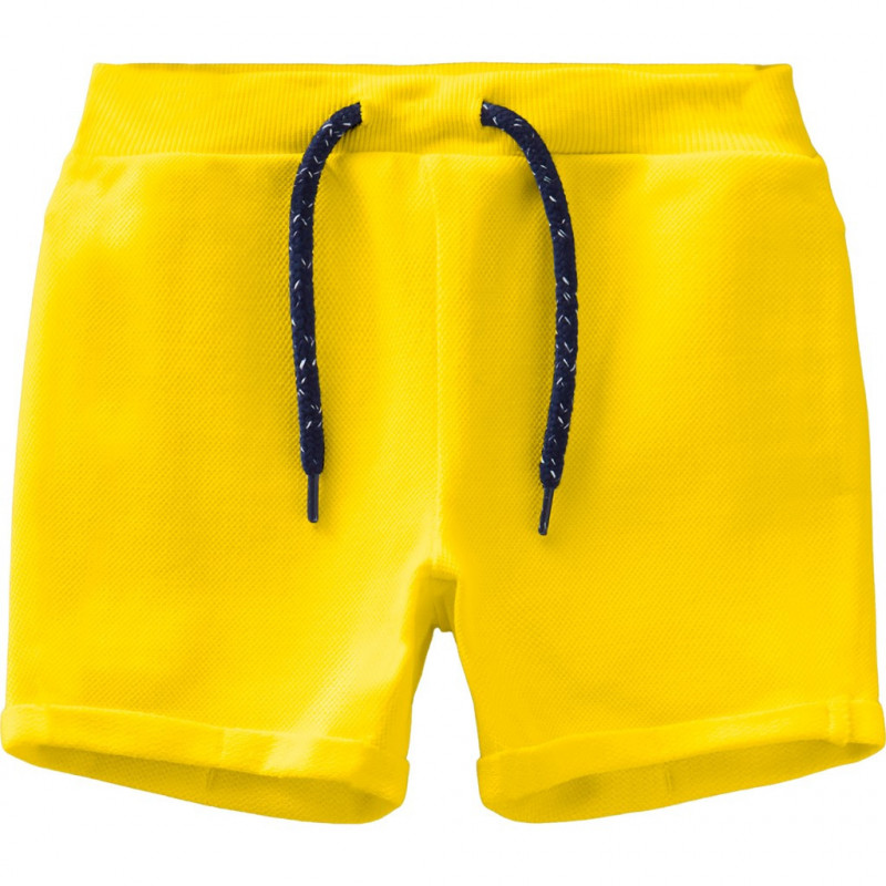 Pantaloni scurți din bumbac organic galben, pentru băiat  107123