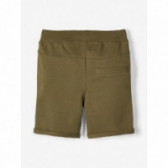 Pantaloni scurți din bumbac organic, verzi pentru băieți Name it 107138 2