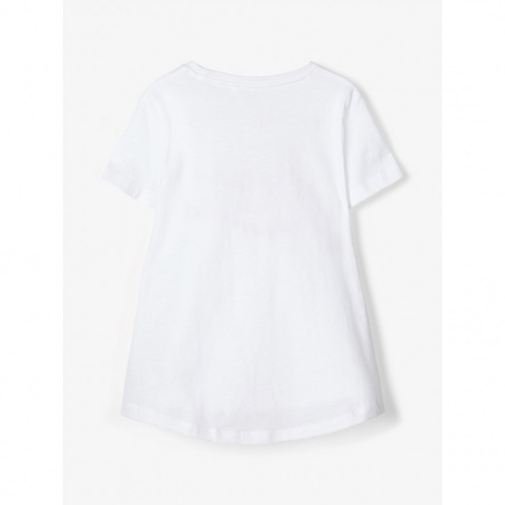 Bluză albă decupată din bumbac organic, pentru fete Name it 107218 2