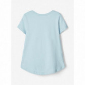 Bluză bluză din bumbac bio, albastru deschis pentru fată Name it 107237 2