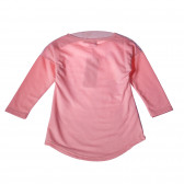 Bluză cu mânecă lungă pentru fete, cu imprimeu flirty, roz MC United 10733 3
