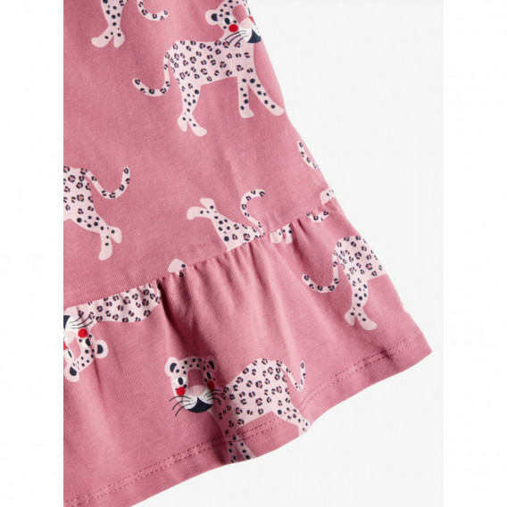 Rochie roz din bumbac cu imprimeu animal, pentru fete Name it 107396 3