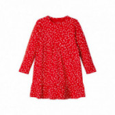 Rochie din bumbac cu imprimeu, roșie pentru fete Name it 107397 