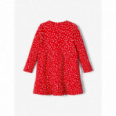 Rochie din bumbac cu imprimeu, roșie pentru fete Name it 107398 2